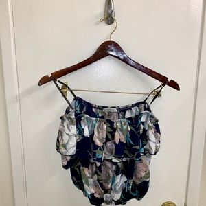 Floral sleeveless blouse with straps